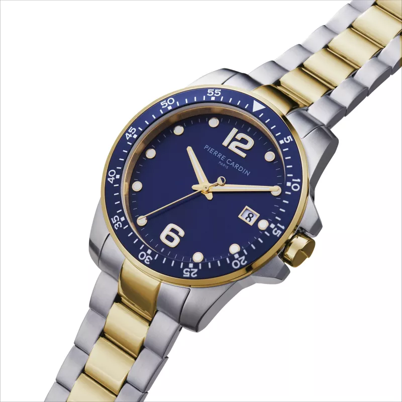 Zegarek męski Pierre Cardin CNI.0031 40mm koperta ze stali nierdzewnej, czarna tarcza, pasek skórzany