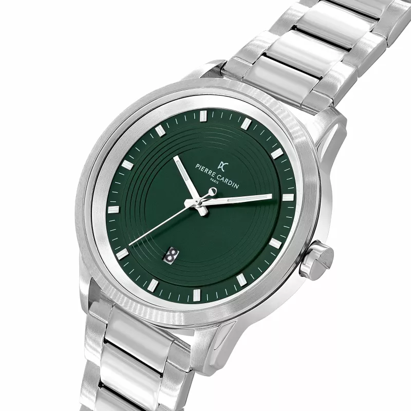 Zegarek męski Pierre Cardin CCP.5028 (45mm) Koperta ze stali nierdzewnej Czarna tarcza Skórzany pasek