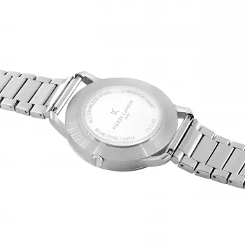 Zegarek męski Pierre Cardin CLC.6001 43mm Stal nierdzewna Kwarcowy Analogowy Czarna tarcza Skórzany pasek