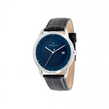 Zegarek męski Pierre Cardin CLC.6004 43mm Stal nierdzewna Skóra Czarna tarcza
