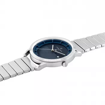 Zegarek męski Pierre Cardin CLC.6005 43mm Stal nierdzewna Kwarcowy Analogowy Czarna tarcza Skórzany pasek