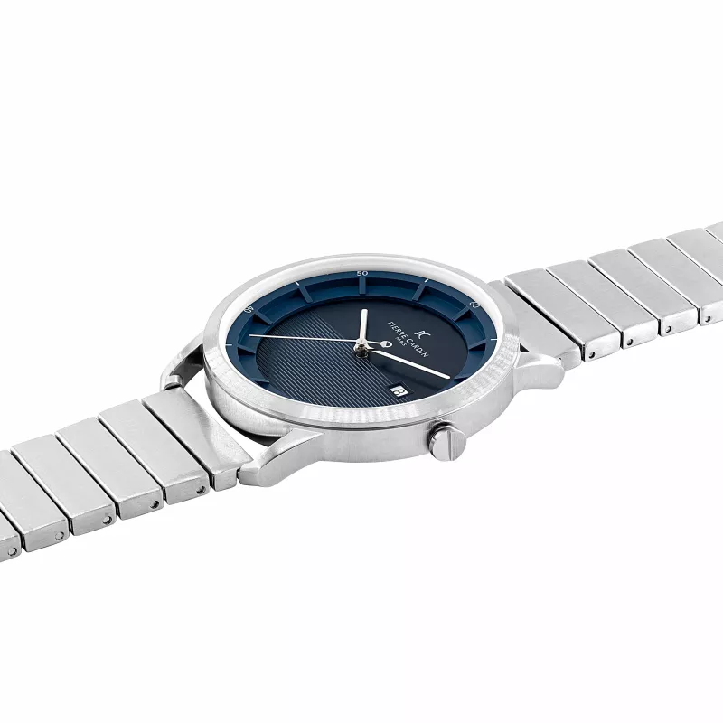 Zegarek męski Pierre Cardin CLC.6005 43mm Stal nierdzewna Kwarcowy Analogowy Czarna tarcza Skórzany pasek