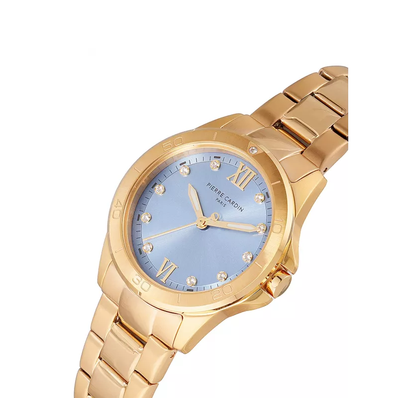 Zegarek damski Pierre Cardin CF.1009.MG.2 - 34 mm, stal nierdzewna, siateczka, złoty