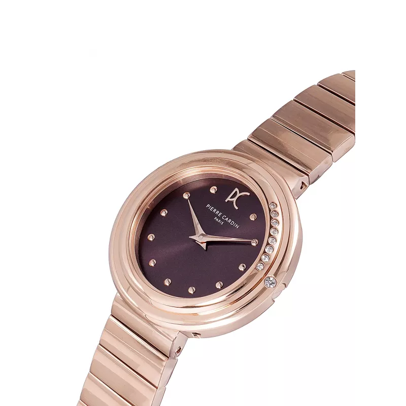 Zegarek damski Pierre Cardin CF.1010.MR Kwarcowy Analogowy 32mm Srebrna Tarcza Czarny Skórzany Pasek