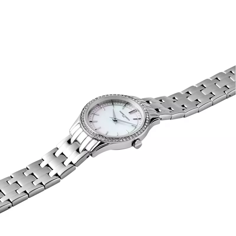 Zegarek kwarcowy damski Pierre Cardin CF.0611.SJ srebrny, stal nierdzewna, siateczka 30mm