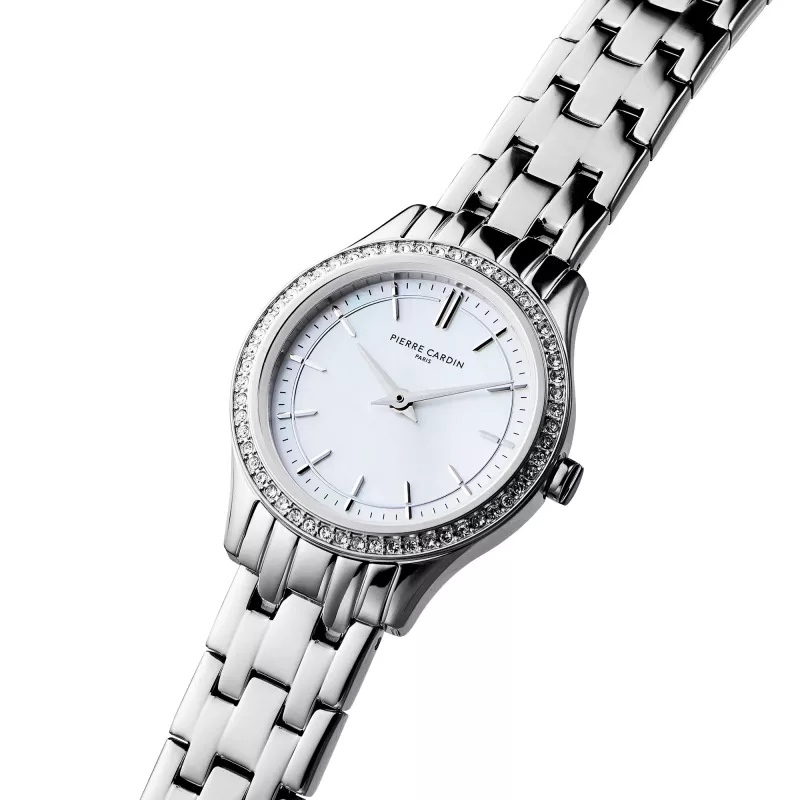 Zegarek kwarcowy damski Pierre Cardin CF.0611.SJ srebrny, stal nierdzewna, siateczka 30mm