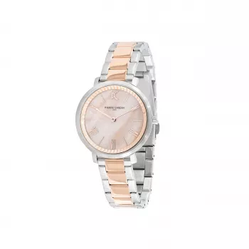 Zegarek damski Pierre Cardin CBC.5006 32mm Stal nierdzewna Kwarcowy Analogowy Biała tarcza Czarna skóra