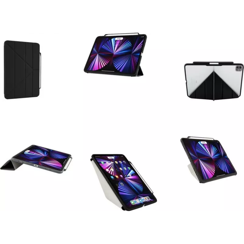 Pipetto Origami No3 Pencil Case do iPad Pro 11 (1. gen/2. gen/3. gen/4. gen) Czarny