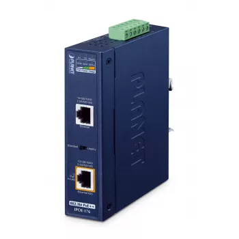 PLANET IPOE-176 Przemysłowy Przedłużacz PoE, 1-port Gigabit PoE++ do 4-portów PoE+ (IP30)