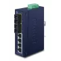 PLANET ISW-621TS15 Przemysłowy niezarządzalny przełącznik L2 Fast Ethernet z 4x 10/100 + 2x 100Base-FX SC Multi-mode, DIN-Rail/Montaż naścienny, -40 do 75°C