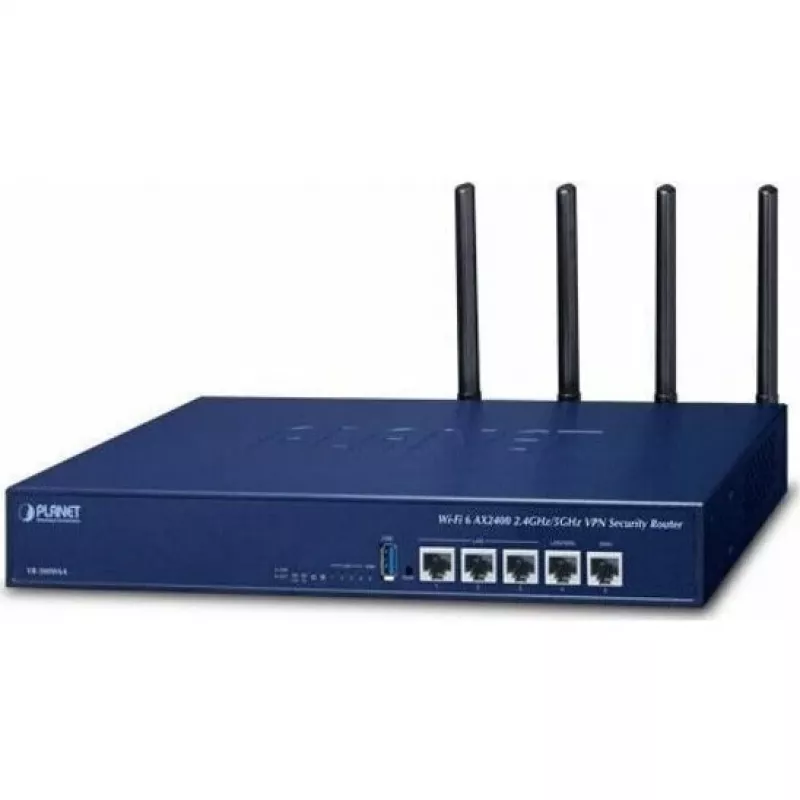 PLANET VR-300W6A Enterprise Wi-Fi 6 AX3000 dwuzakresowy router Gigabit z VPN, VLAN, QoS, HA, kontrolerem AP, 2x WAN SD-WAN, 3x LAN