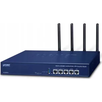 PLANET VR-300W6A Enterprise Wi-Fi 6 AX3000 dwuzakresowy router Gigabit z VPN, VLAN, QoS, HA, kontrolerem AP, 2x WAN SD-WAN, 3x LAN