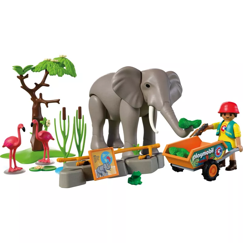 PLAYMOBIL 72068 Elephant with Animal Keeper