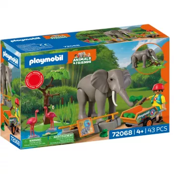 PLAYMOBIL 72068 Elephant with Animal Keeper