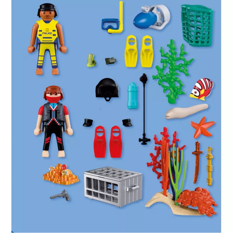 PLAYMOBIL 72078 City Action Policjant Nurkujący ze Skarbem