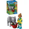 Playmobil 72092 Animals & Friends Zoo: Baby Elephant and Zookeeper