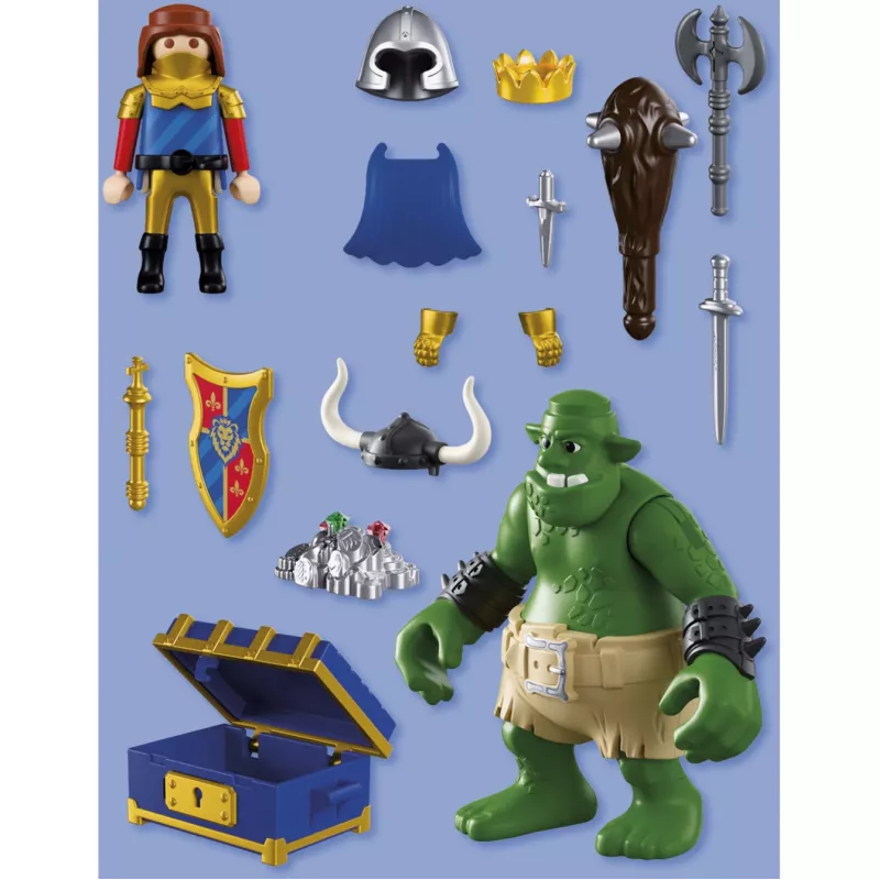 PLAYMOBIL Knights 72116 Troll with Lion Knight's Treasure