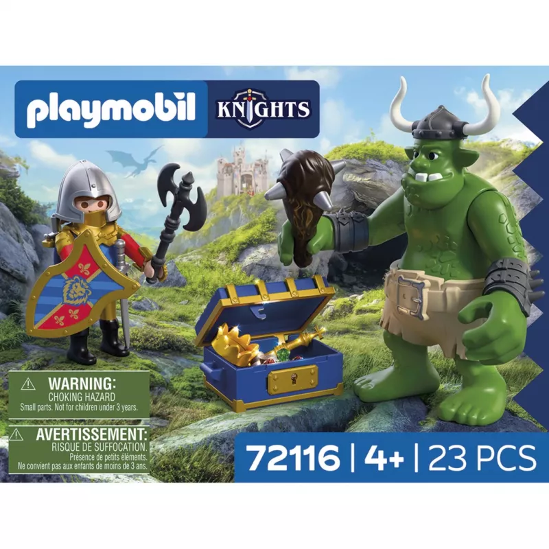 PLAYMOBIL Knights 72116 Troll with Lion Knight's Treasure