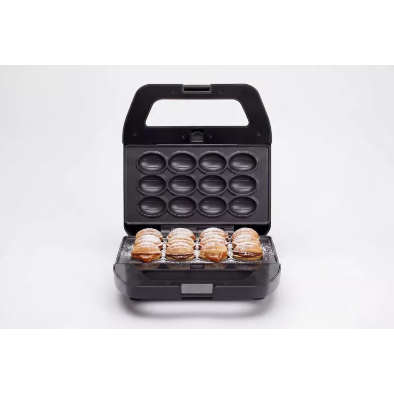 PMS 4-in-1 MELTO Sandwich Maker with Interchangeable Plates for Sandwich, Waffle, Grill, Cookie/Nut, 800W, Black/Silver