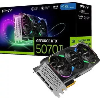Karta graficzna PNY GeForce RTX 5070 Ti EPIC-X RGB 16GB, potrójny wentylator, 3x DisplayPort i HDMI
