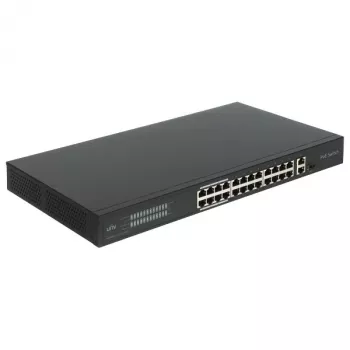 POE LANG NSW3000-24T1GT1GC-POE-IN 24-Port Gigabit PoE+ Switch z 2 portami uplink, 370W, niezarządzany, 1U do montażu w szafie