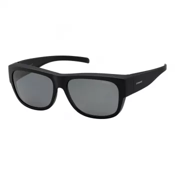 Polaroid Ancillaries PLD9003SDL5 Unisex Okulary Przeciwsłoneczne Prostokątne - Oprawka Matowa Czarna, Soczewki Szare Spolaryzowane