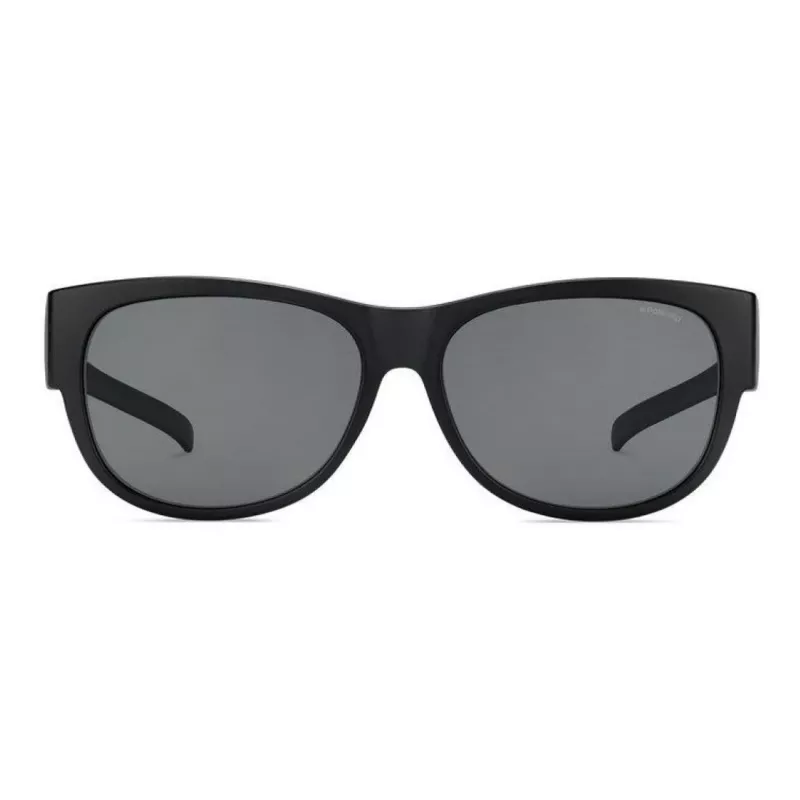 POLAROID ANCILLARIES PLD9004SDL5 Okulary przeciwsłoneczne unisex - czarna oprawka, szare soczewki polaryzacyjne, kształt kwadratowy