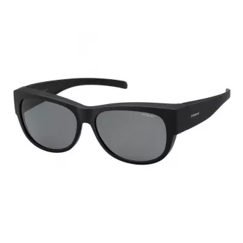 POLAROID ANCILLARIES PLD9004SDL5 Okulary przeciwsłoneczne unisex - czarna oprawka, szare soczewki polaryzacyjne, kształt kwadratowy