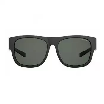 POLAROID ANCILLARIES PLD9010S003 Unisex Okulary przeciwsłoneczne prostokątne - Czarny/Szary - Polaryzowane UV400