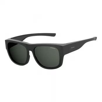 POLAROID ANCILLARIES PLD9010S003 Unisex Okulary przeciwsłoneczne prostokątne - Czarny/Szary - Polaryzowane UV400