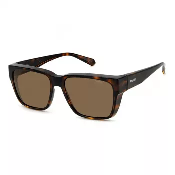 Okulary przeciwsłoneczne unisex Polaroid Ancillaries PLD9018S086, oprawka Havana, brązowe soczewki polaryzacyjne