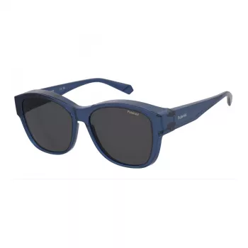Polaroid Ancillaries PLD9019SPJP Okulary przeciwsłoneczne unisex kwadratowe - soczewki polaryzacyjne szare, oprawka czarna