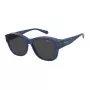 Polaroid Ancillaries PLD9019SPJP Okulary przeciwsłoneczne unisex kwadratowe - soczewki polaryzacyjne szare, oprawka czarna