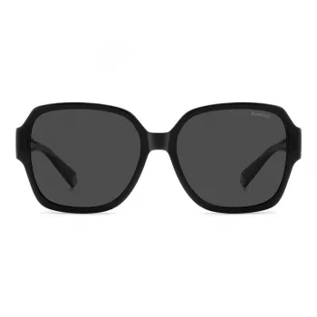 Polaroid Ancillaries PLD9021S807 Unisex Okulary Przeciwsłoneczne Prostokątne - Czarna Oprawka, Szare Soczewki Polaryzacyjne