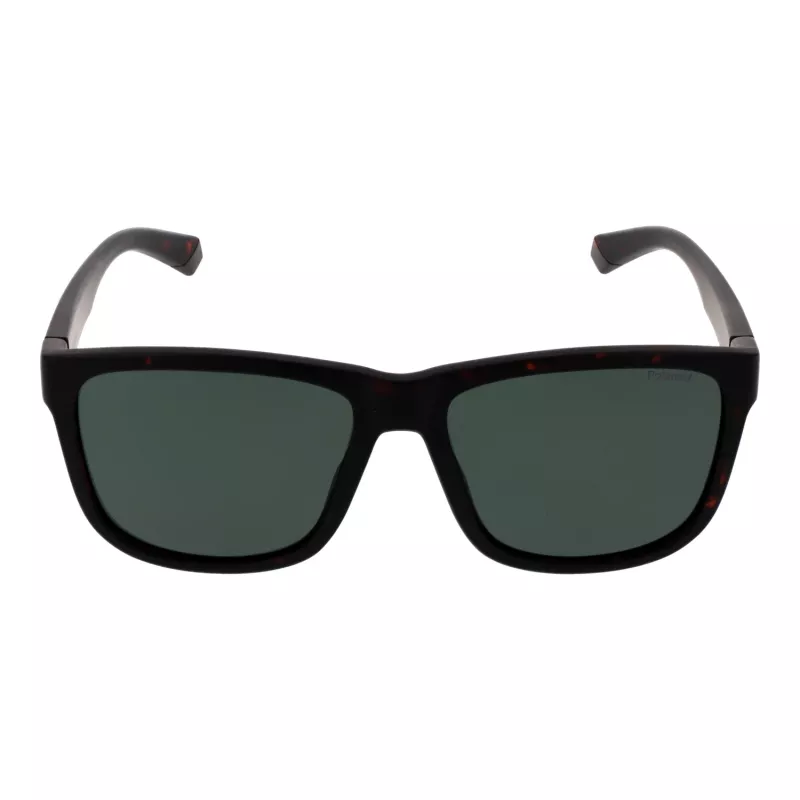 Okulary przeciwsłoneczne Polaroid Men's PLD2155S57HGC - oprawka Havana Green, soczewki szaro-zielone polaryzowane, 57 mm