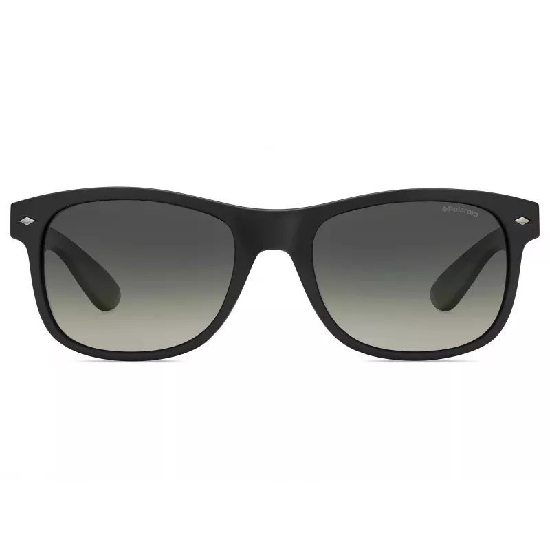 POLAROID PLD1015SDL5LB Męskie okulary przeciwsłoneczne z polaryzacją - Matowa czarna oprawka, szare szkła, 53mm