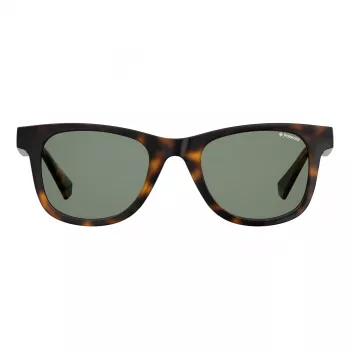 Polaroid PLD1016SNEW08 Męskie prostokątne okulary przeciwsłoneczne z polaryzacją Havana Brown