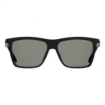 Polaroid PLD2050S807 Męskie polaryzowane okulary przeciwsłoneczne prostokątne - czarne/szare 55mm