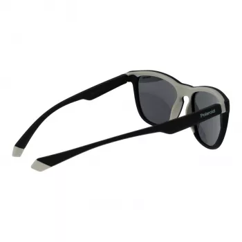 Polaroid PLD2133S08AM9 Unisex Okulary przeciwsłoneczne prostokątne - czarna oprawka, szare soczewki polaryzacyjne 56mm