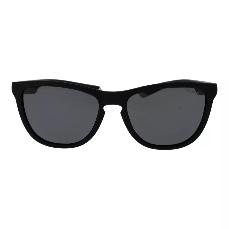 Polaroid PLD2133S08AM9 Unisex Okulary przeciwsłoneczne prostokątne - czarna oprawka, szare soczewki polaryzacyjne 56mm
