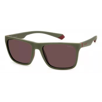 Polaroid PLD2141S0L9 Unisex Okulary Przeciwsłoneczne Prostokątne - Oprawka Havana, Brązowe Soczewki Polaryzacyjne