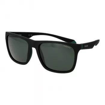 POLAROID PLD2141S563OL Okulary przeciwsłoneczne unisex - oprawka Havana, zielone soczewki polaryzacyjne, 57mm