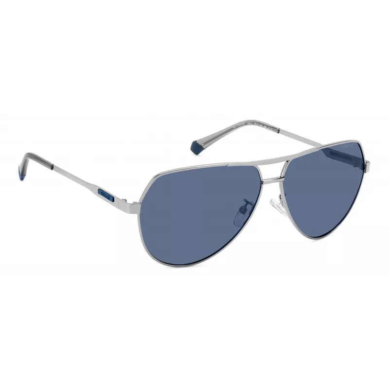 POLAROID PLD2145GSX6LB Męskie okulary przeciwsłoneczne pilot - czarna oprawka, szare soczewki polaryzacyjne, UV400