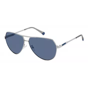 POLAROID PLD2145GSX6LB Męskie okulary przeciwsłoneczne pilot - czarna oprawka, szare soczewki polaryzacyjne, UV400