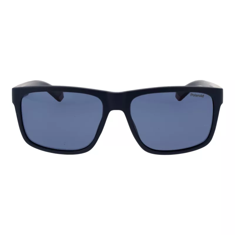 POLAROID PLD2149S57PJP Okulary przeciwsłoneczne męskie prostokątne polaryzacyjne - czarna oprawka szare szkła 57mm