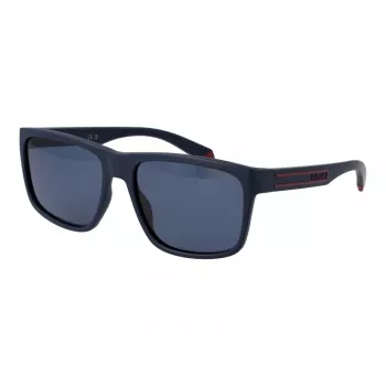 POLAROID PLD2149S57PJP Okulary przeciwsłoneczne męskie prostokątne polaryzacyjne - czarna oprawka szare szkła 57mm