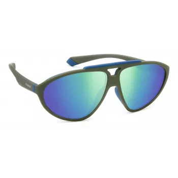 POLAROID PLD2151/S Okulary przeciwsłoneczne unisex Oprawka Havana Zielone soczewki polaryzacyjne 62mm