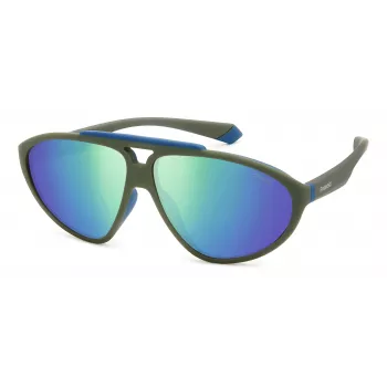 POLAROID PLD2151/S Okulary przeciwsłoneczne unisex Oprawka Havana Zielone soczewki polaryzacyjne 62mm