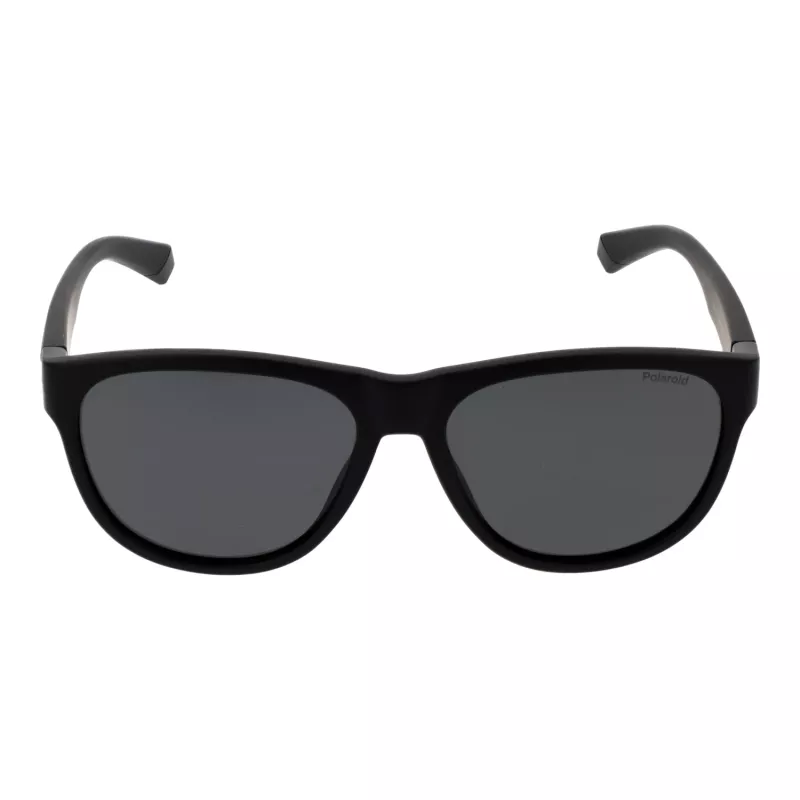 Polaroid PLD2156S56003 Unisex Prostokątne Okulary Przeciwsłoneczne - Czarna Oprawka, Szare Polaryzowane Soczewki TAC, Ochrona UV400