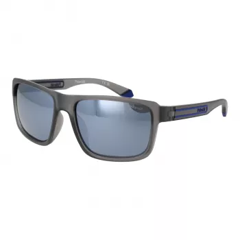 POLAROID PLD2158S58RIW Męskie okulary przeciwsłoneczne z polaryzacją - Czarna oprawka, szare szkła 58mm